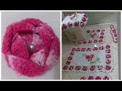 Flor De Crochê Para Aplicação - Jogo de Banheiro Florido com Cristina Coelho Alves