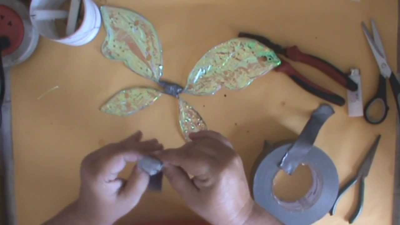 Como fazer asas de fadas usando papel celofane e arame - Parte 2.2
