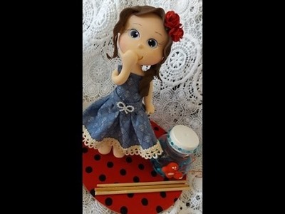 DIY- Fran aulas - boneca em biscuit- aromatizador