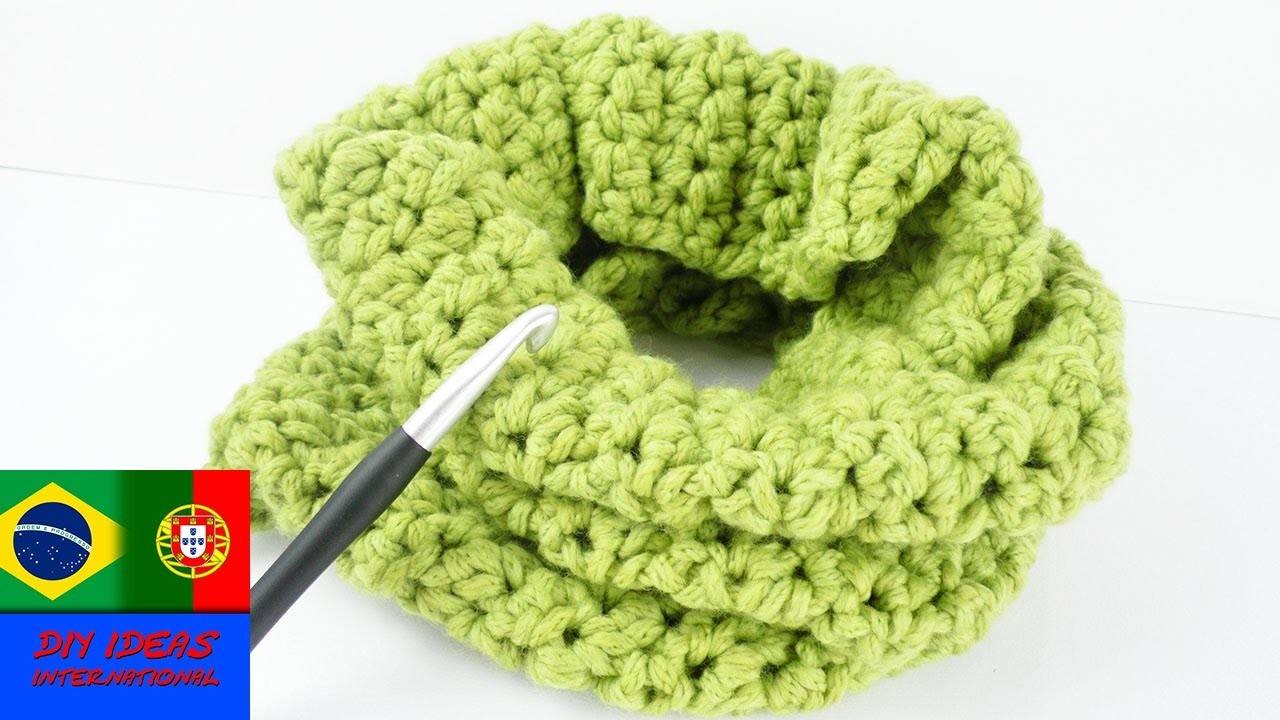 Cachecol em loop infinito | Crochet e nós