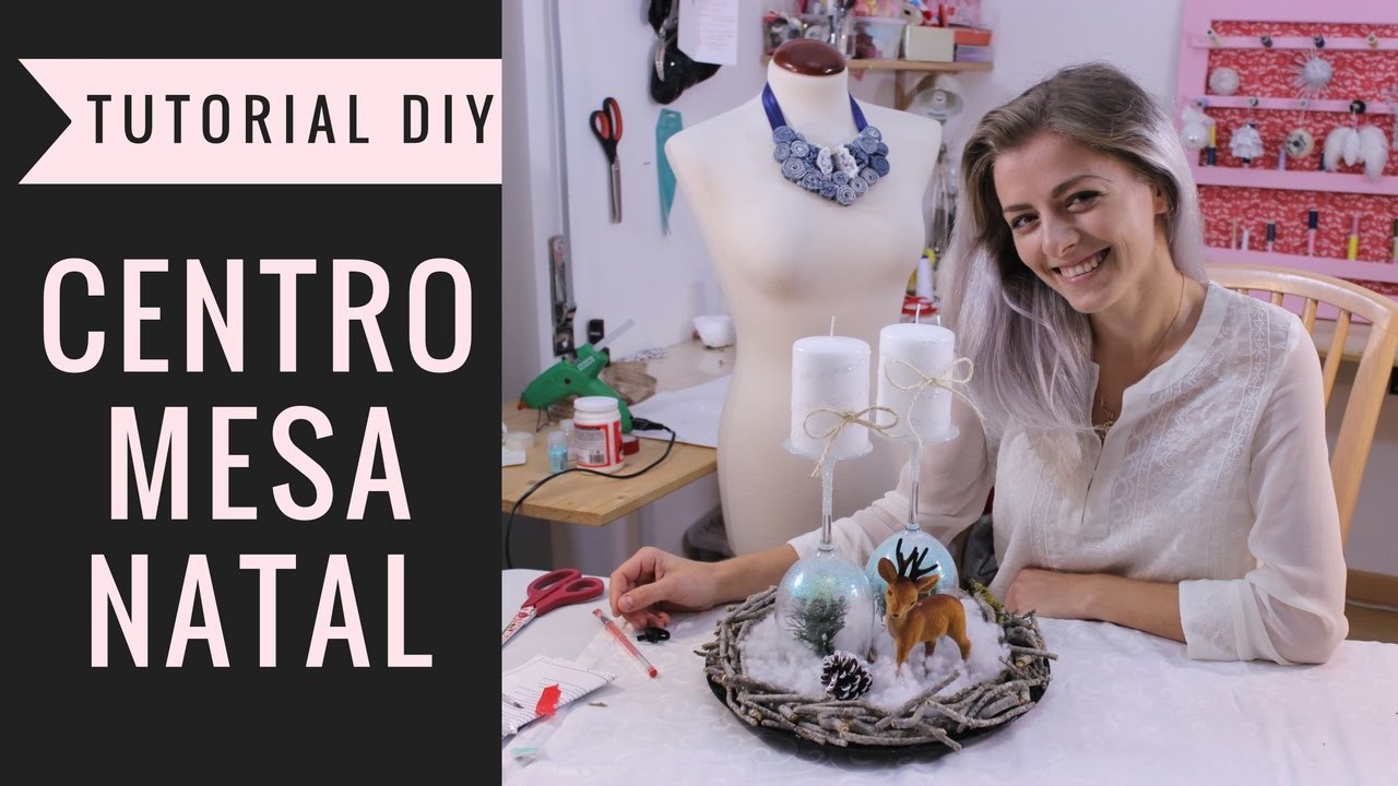 Tutorial DIY - How to make a christmas centerpiece | Como fazer um centro de mesa de natal rústico