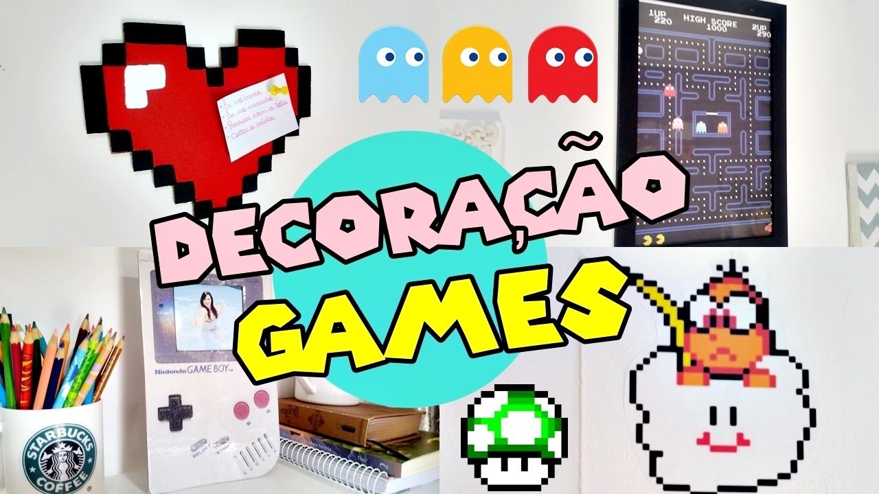 DIY GEEK: DECORAÇÃO GAMES - Super Mario.Pac Man.Pixel
