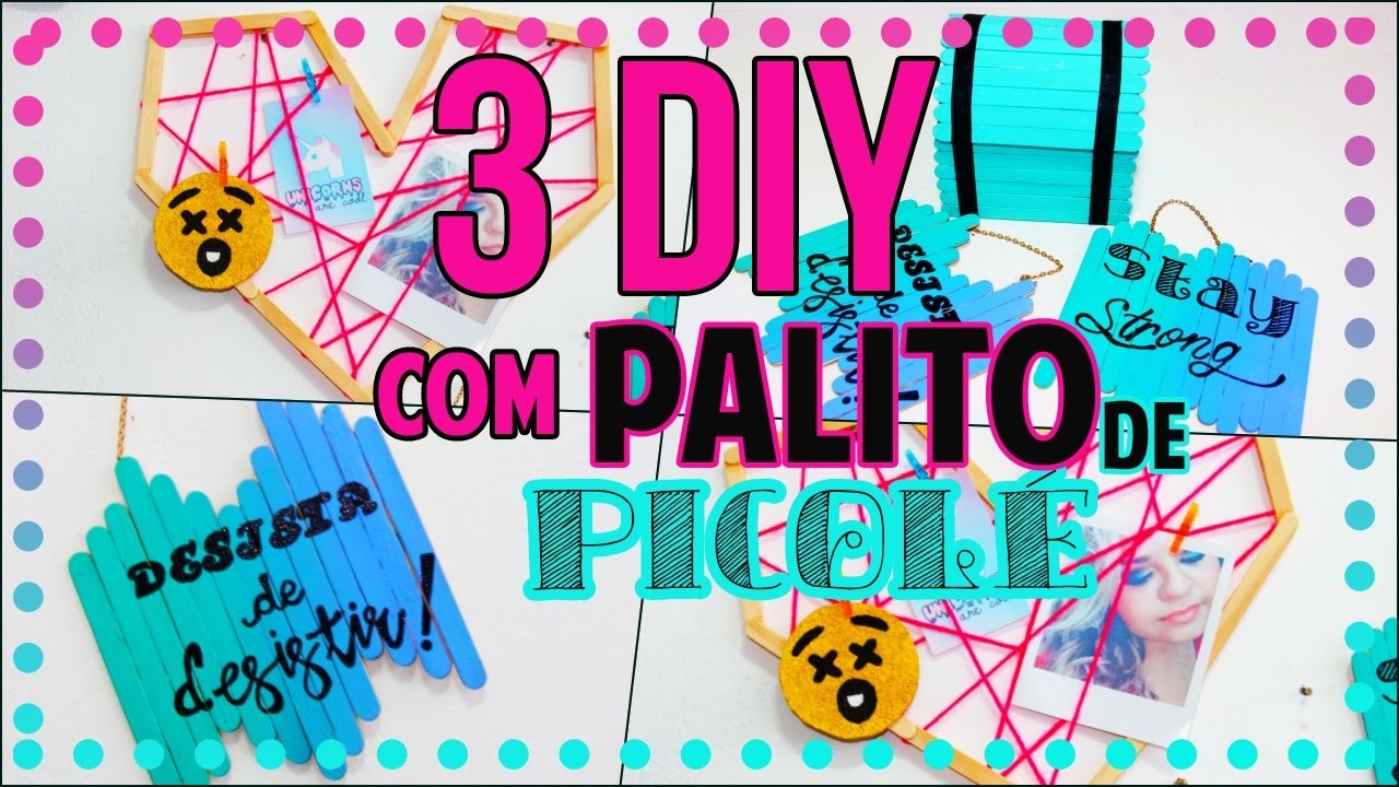 3 DiY com Palito de Picolé: Expositor de fotos, Porta Jóia Baú, Plaquinhas decorativas #2