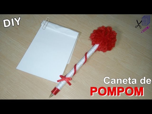 CANETA Decorada com POMPOM - DIY - Por Sil Soares #1canetaspersonalizadas
