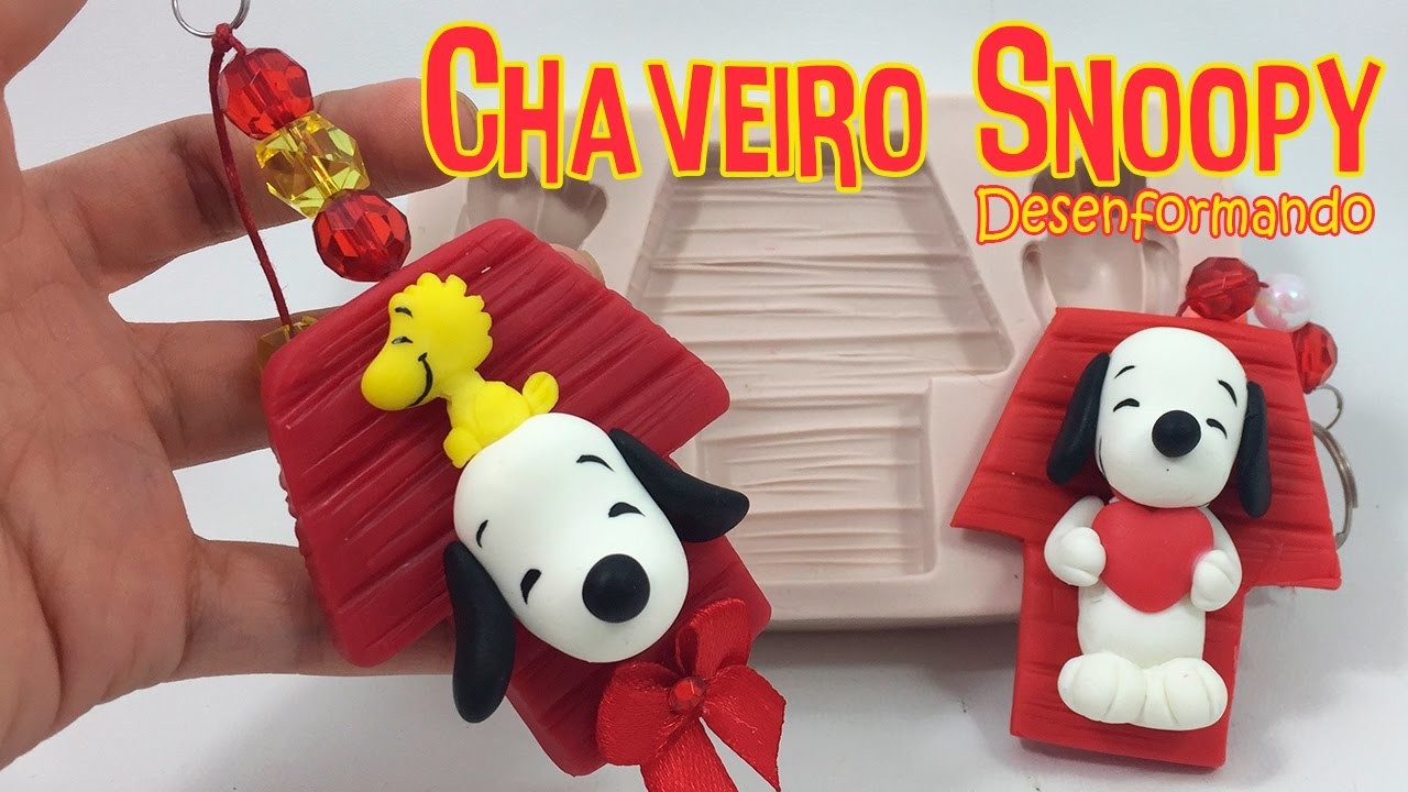 DIY - Chaveiro Snoopy em BISCUIT - Desenformando (Moldes Simone Moldes)