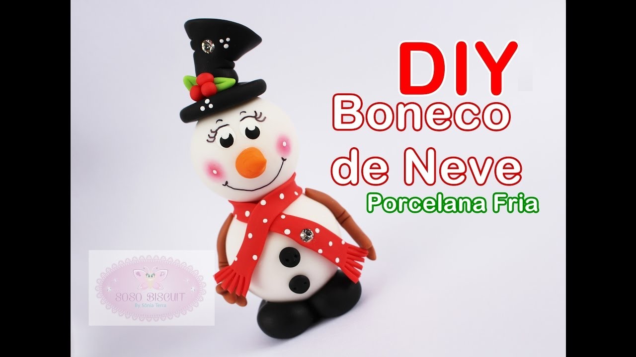 DIY SNOWMAN - BONECO DE NEVE PORCELANA FRIA - SOSO BISCUIT