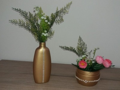DIY| Vasos de flor. Reciclagem embalagem de shampoo e pote de máscara capilar