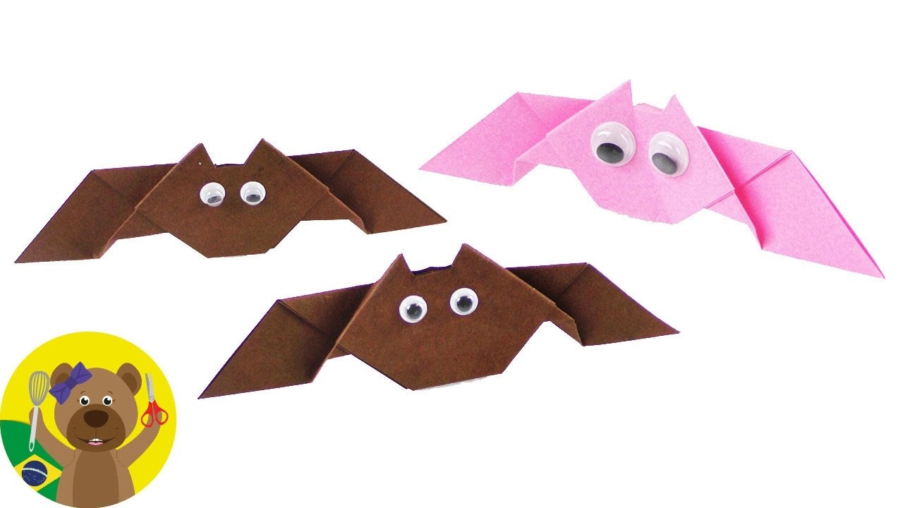 Como fazer morcegos de origami! - Dobradura - Muito fácil