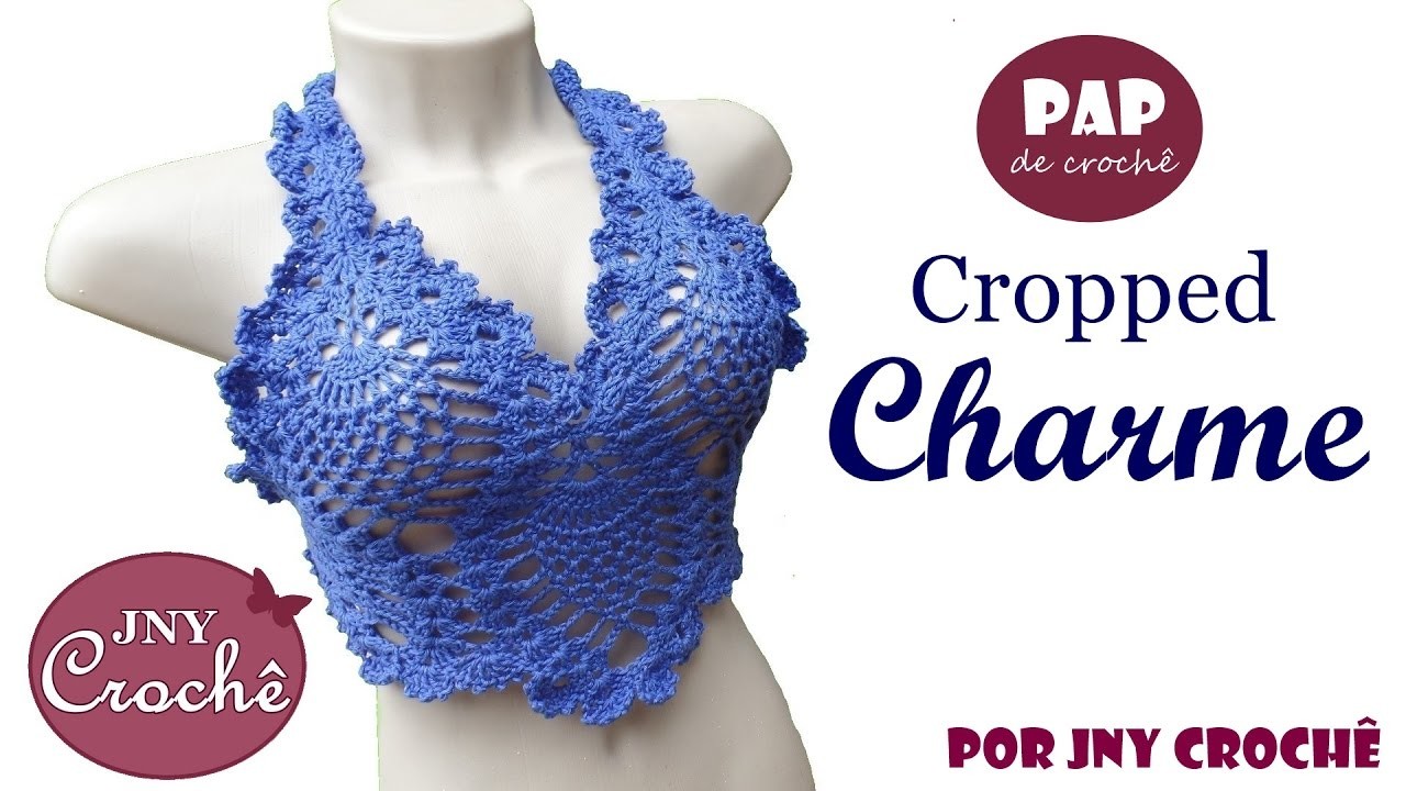 Cropped Charme | com ponto abacaxi - JNY Crochê