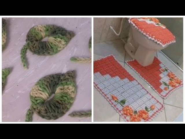 Folhas em Crochê Para Aplicar em Jogos de Banheiro e outros Tapetes com Cristina Coelho Alves