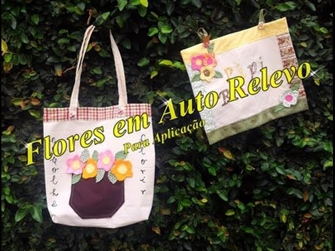 Flores em Auto Relevo  -  Para Aplicação em bolsas, ecobags, roupas, etc. 