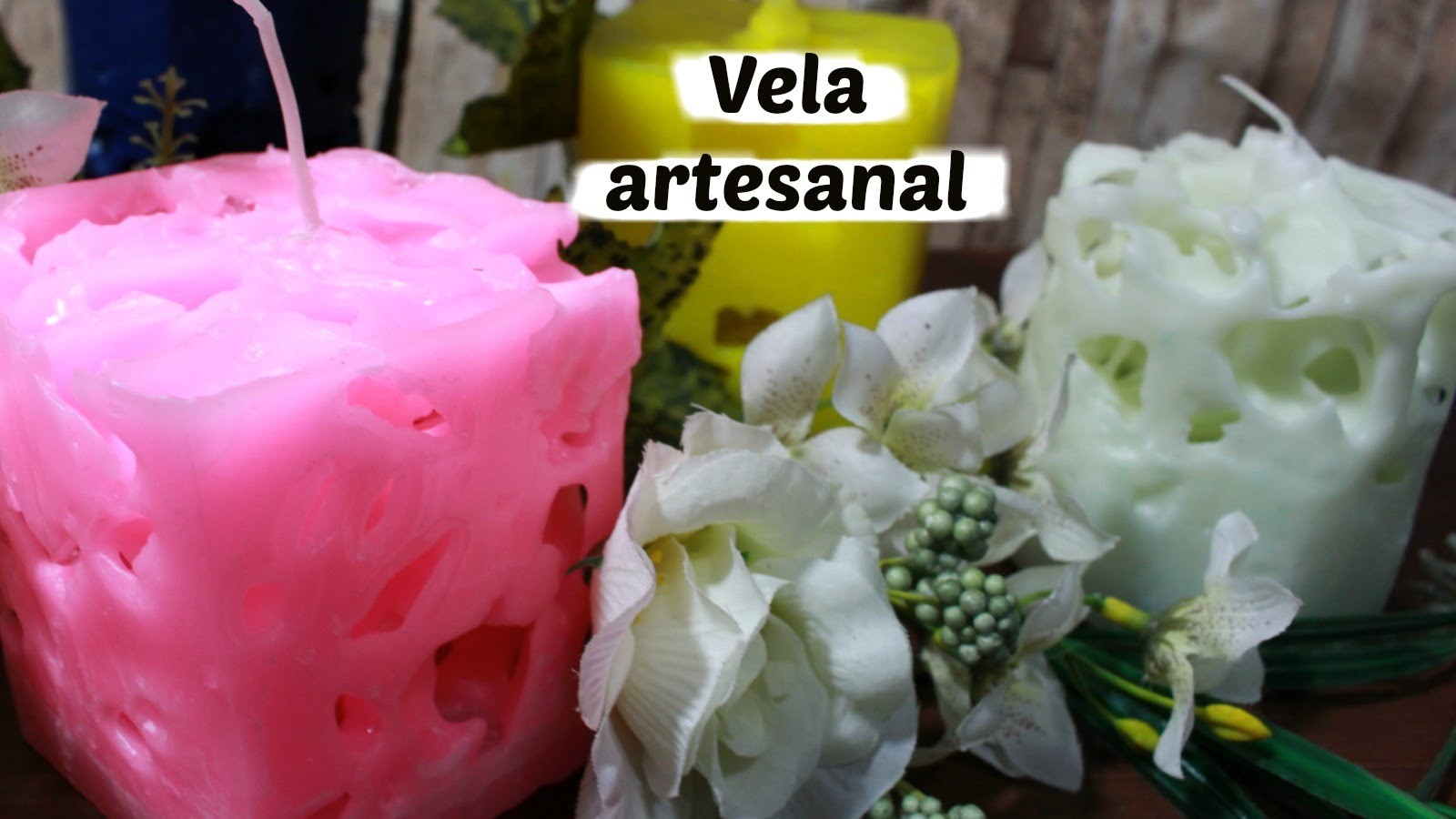 Vela decorativa (usando gelo)