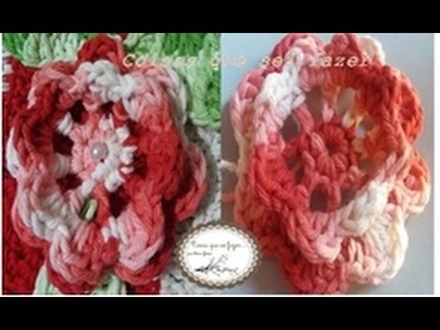 Flor de crochê simples para aplique