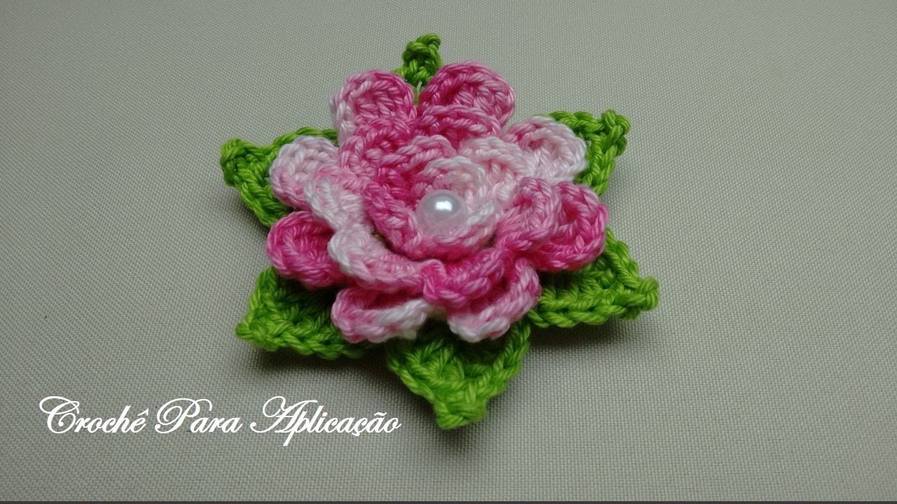 Flor em Crochê Enrolada Linda e Fácil - Crochê Para Aplicação