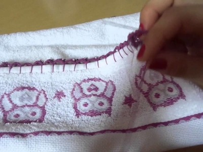 Barrado de toalha em Frivolitê de agulha