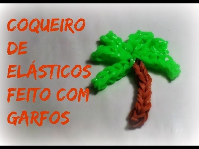 Coqueiro de elásticos ,feito com garfos  . 