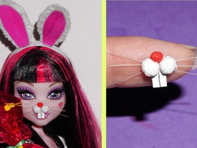 Como fazer focinho ou nariz de coelho para bonecas Barbie e outras - miniatura