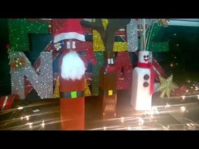 DIY: Papai Noel, Boneco de neve e Hena de garrafa de vidro!