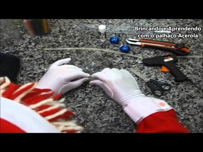 Estrela de Garrafa PET (enfeite natalino) com o palhaço Acerola