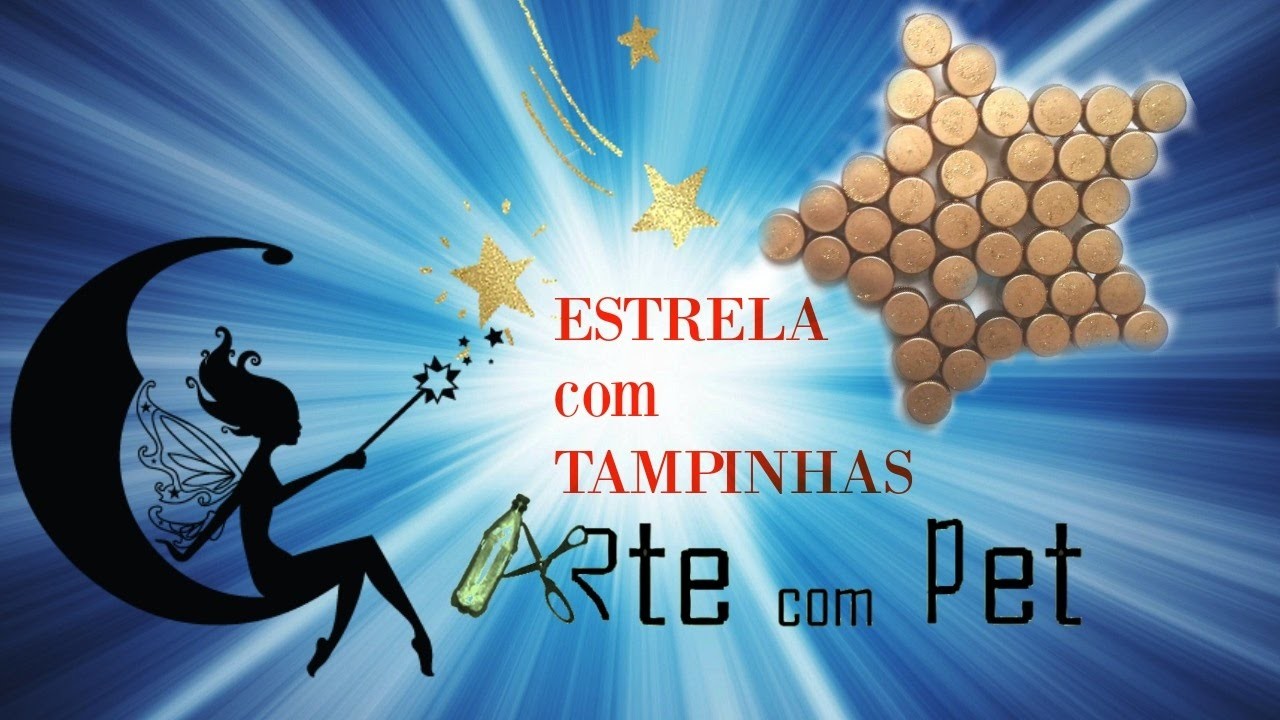 ESTRELA de NATAL com TAMPINHAS.ARTE com PET