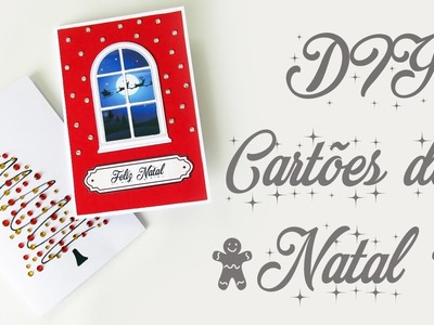 DIY: COMO FAZER CARTÕES DE NATAL - Criativo, Fácil e Barato! Christmas Card Tutorial