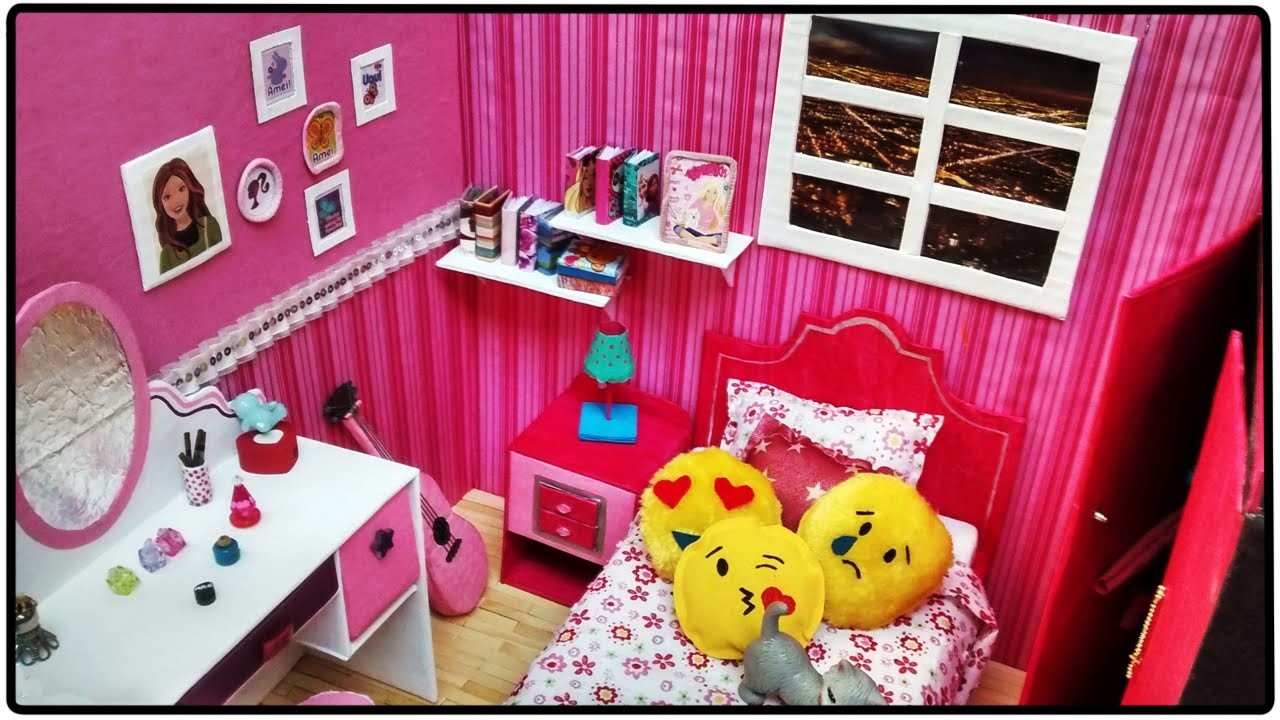 Como fazer: Um quarto decorado para bonecas Barbie, Monster High, Baby Alive, E.A.H entre outras!