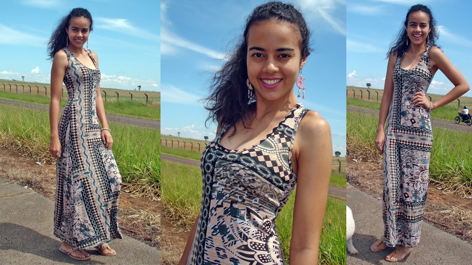 Vídeo aula molde de vestido simples longo Alana Santos Blogger