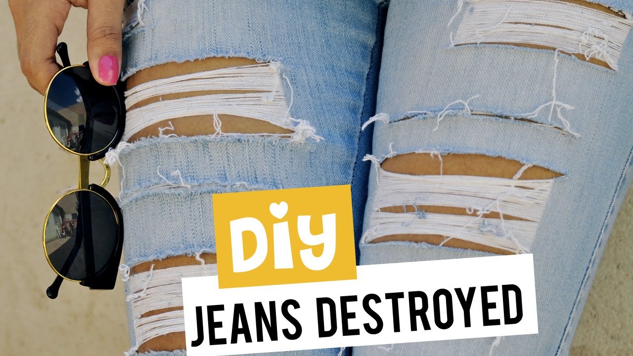 Diy Como rasgar a calça jeans (destroyed)