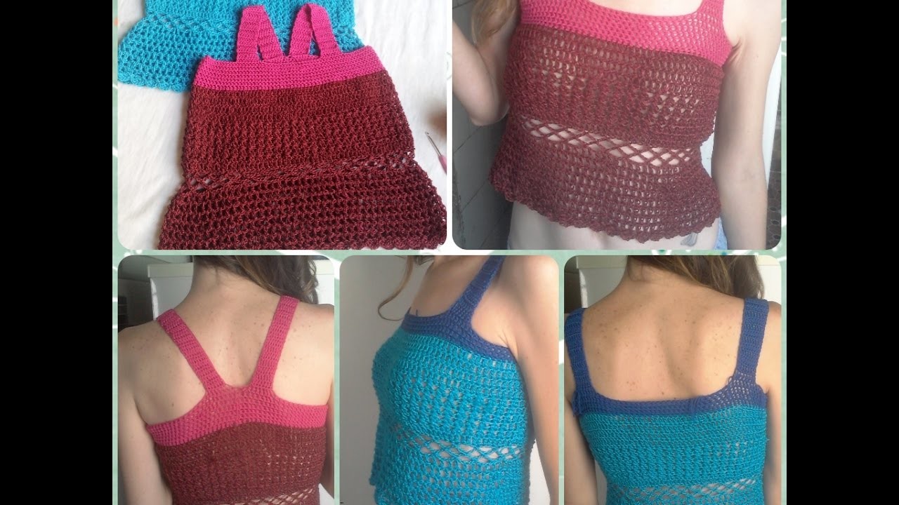 PARTE 2 - Top Cropped Glamour e Verano. Part 2 Crochet Croptop , cover up