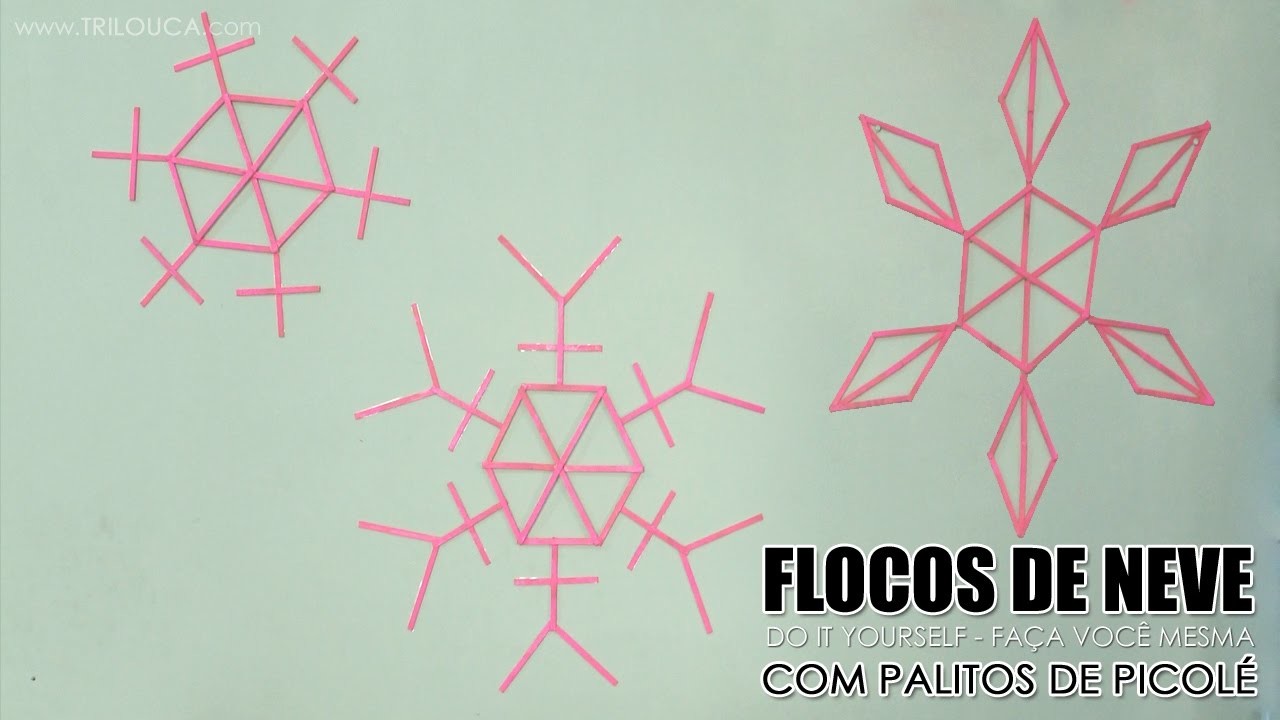 ❄️☃️Como fazer Flocos de Neve de Palitos de Picolé.Sorvete (Muito fácil)