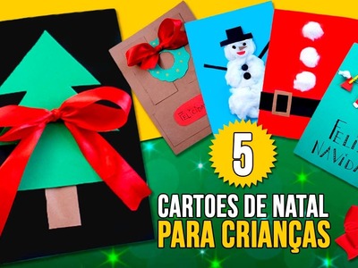5 DIY CARTÕES DE NATAL para CRIANÇAS