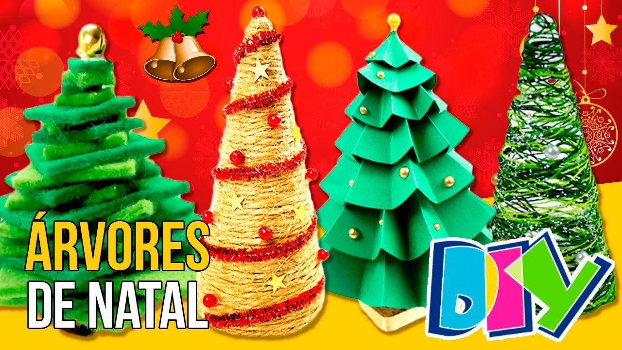 DIY 5 ÁRVORES de NATAL MINI