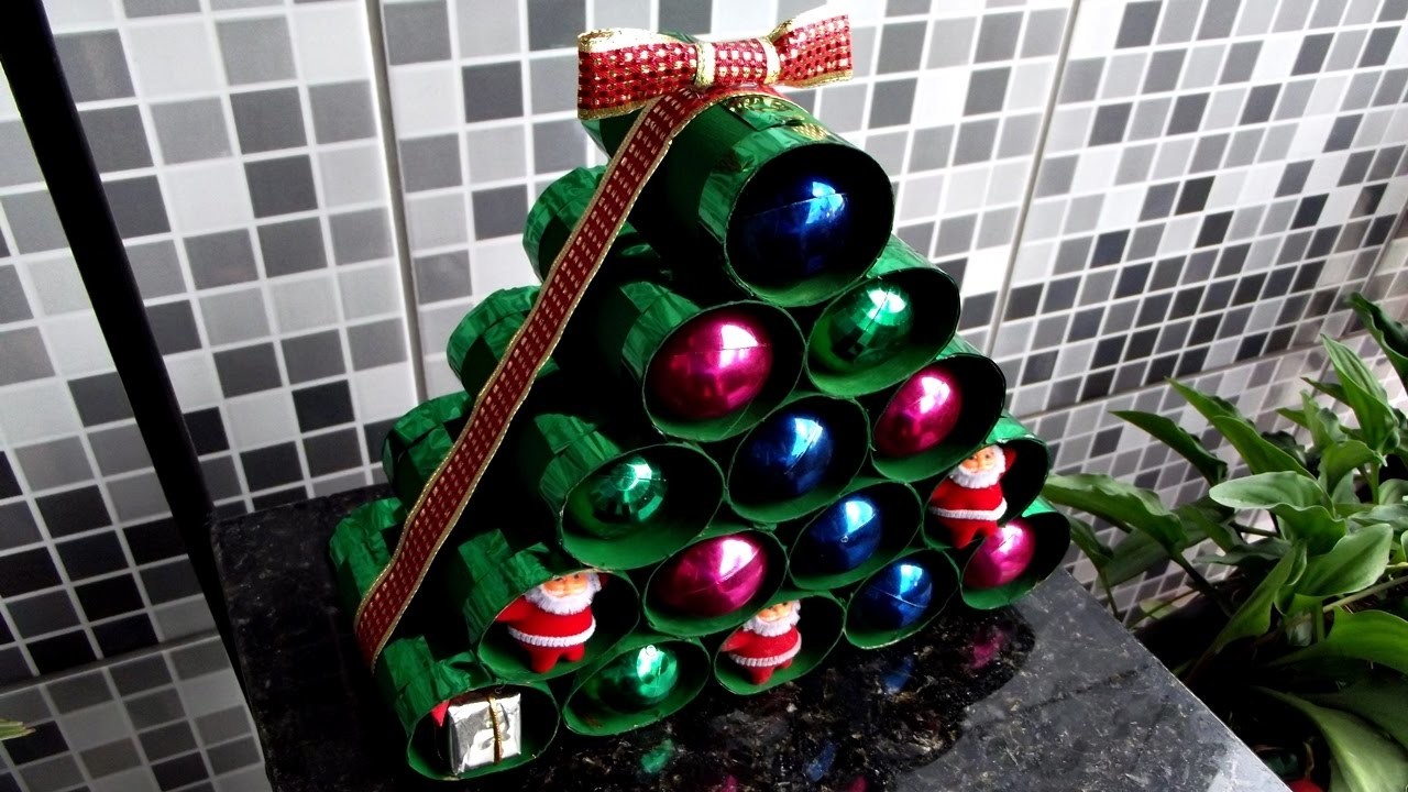 DIY - Árvore de rolinho de papel higiênico | Especial Natal