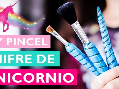 DIY PINCÉIS CHIFRE DE UNICÓRNIO para maquiagem (Unicorn brush) ft. Suelen Candeu.