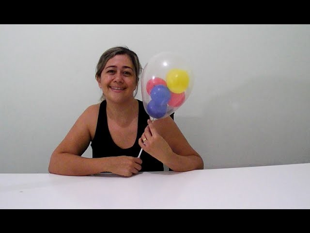 Como colocar vários balões dentro de um balão transparente -  cores do tema vingadores