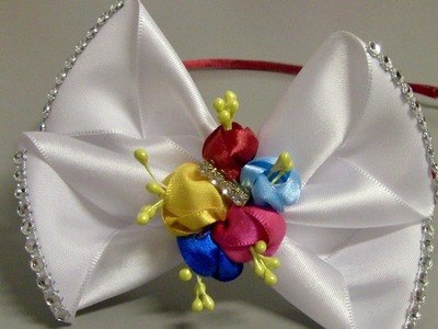 Laço com botoes de flores e fita de cetim --How To Make a Beautiful Tie