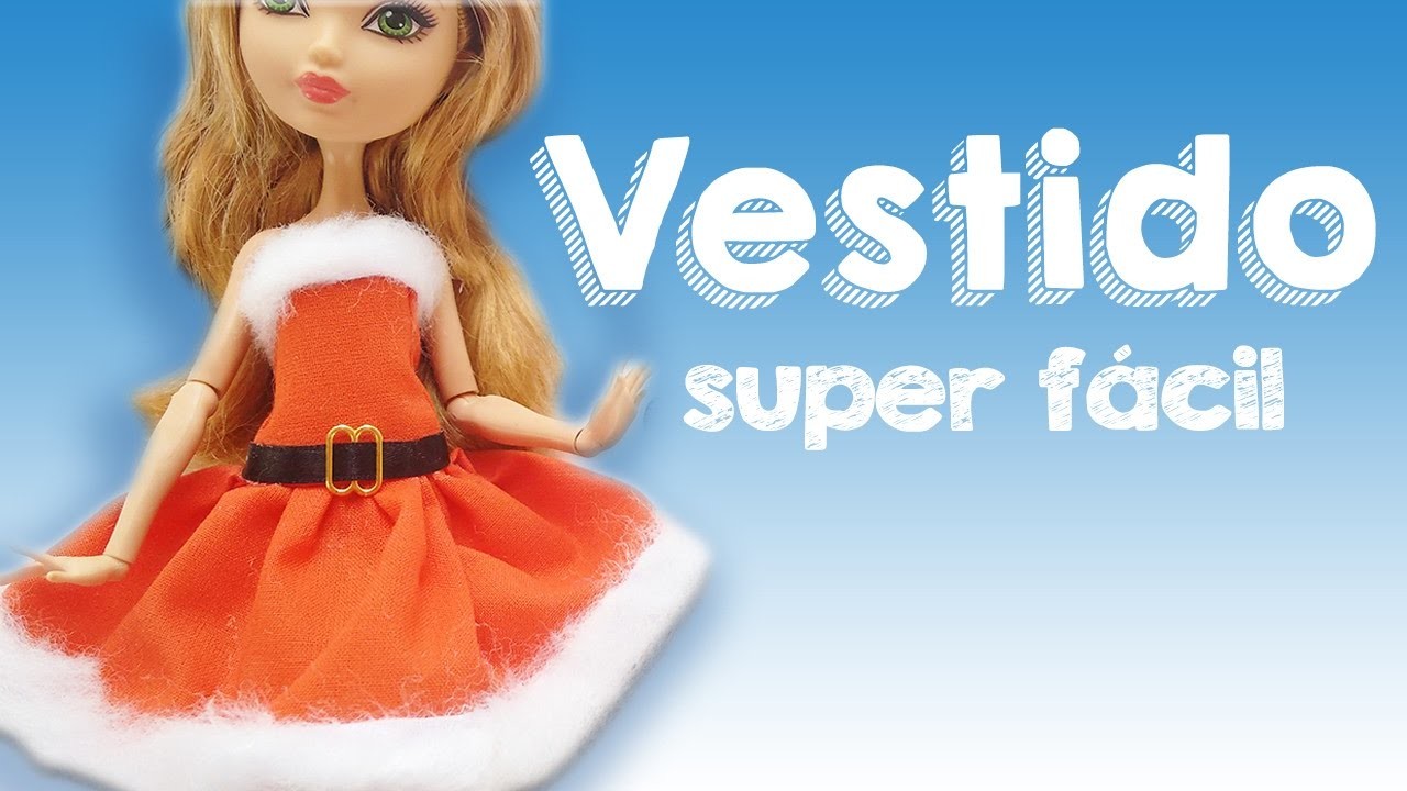 Vestido de Natal | Como Fazer Roupa de Natal para Barbie, Mh, EAH e outras bonecas