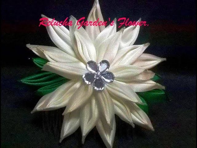 #81 - Flor de Tecido Cetim com Efeito diferente! -DIY - Satin Flower.kanzashi.Satin-Blume.サテン花. 簪