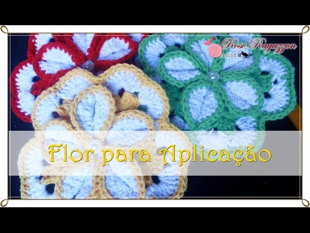 Flor para Aplicação 5 - Rose Ragazzon Croche