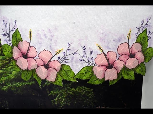 Programa Arte Brasil - 12.01.2015 - Márcia Caires - Pintura em Pano de Copa motivo "Flores"