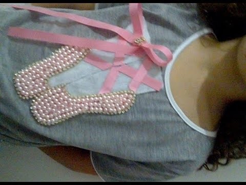 DIY: customizando  estampa personalizada sapatilha de bailarina, em blusa