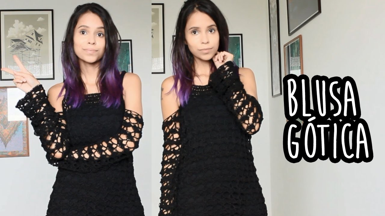 BLUSA GÓTICA (OU VESTIDO) - CROCHÊ