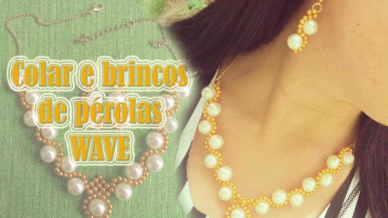 Colar e brincos de pérolas WAVE -  Pearl necklace and earrings WAVE