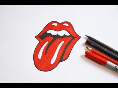 Como desenhar a BOCA Simbolo dos Rolling Stones - passo a passo