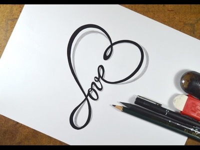 Desenhando LOVE para TATOO - Sombra 3D