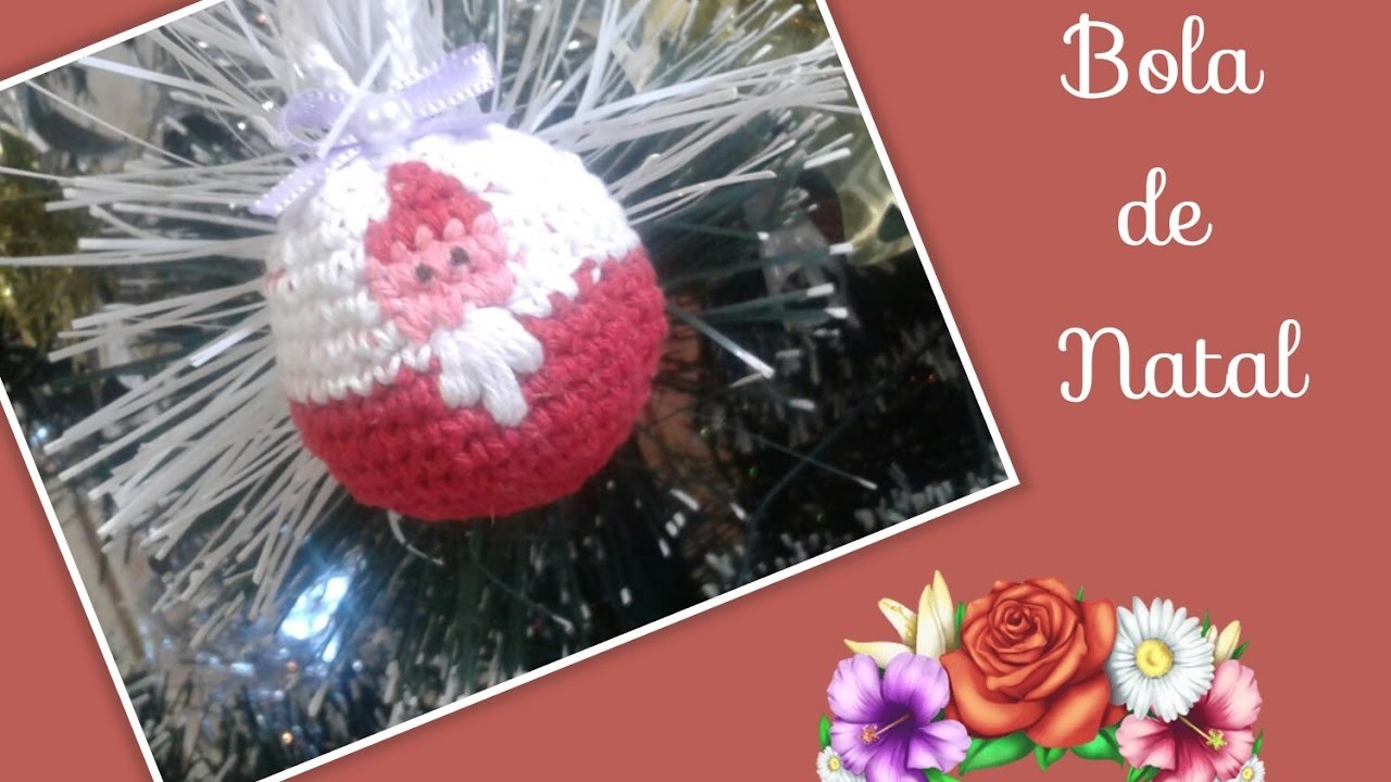 Versão canhotos:Bola de natal em crochê # Elisa Crochê