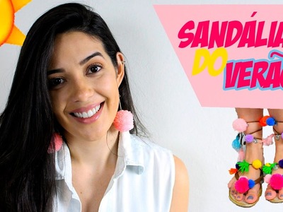SANDÁLIA E BRINCO DE POMPOM  | DIY