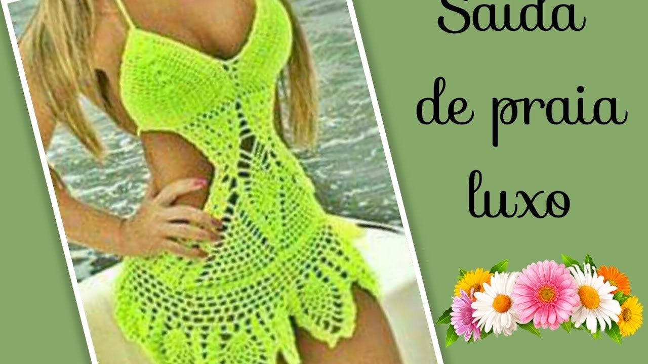 Versão canhotos: Saída de praia luxo P,M,G e GG ( 4° parte última) # Elisa Crochê