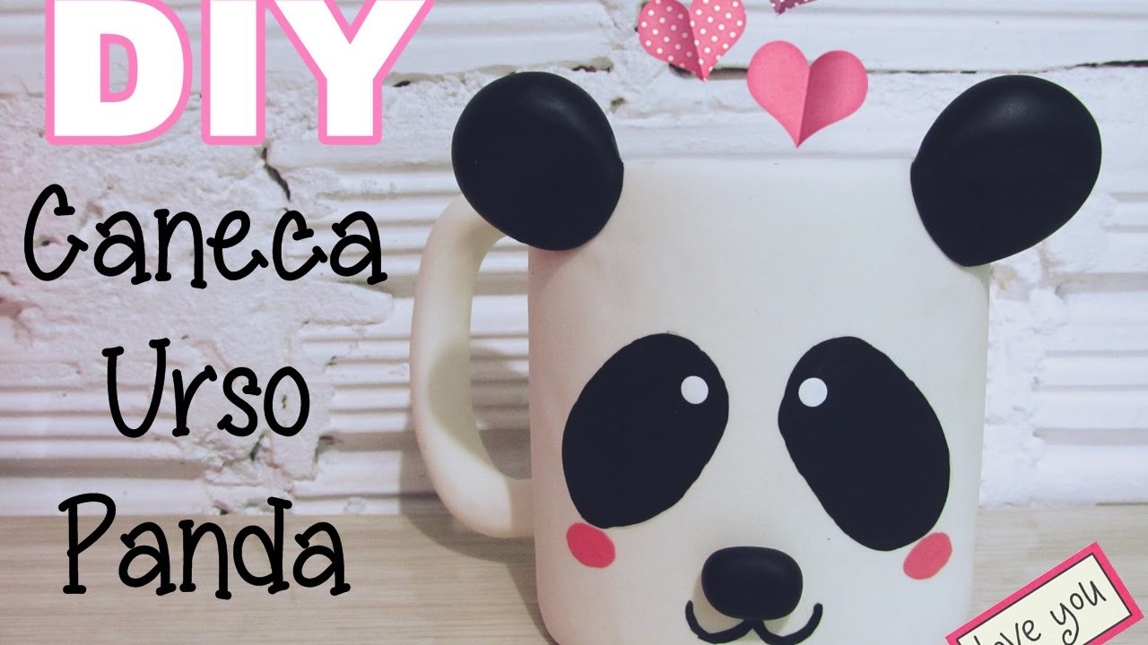 (DIY) Caneca Urso Panda em Biscuit (Panda Mug)