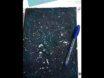 DIY: Volta ás aulas,caderno galáxia,caneta com Glitter.